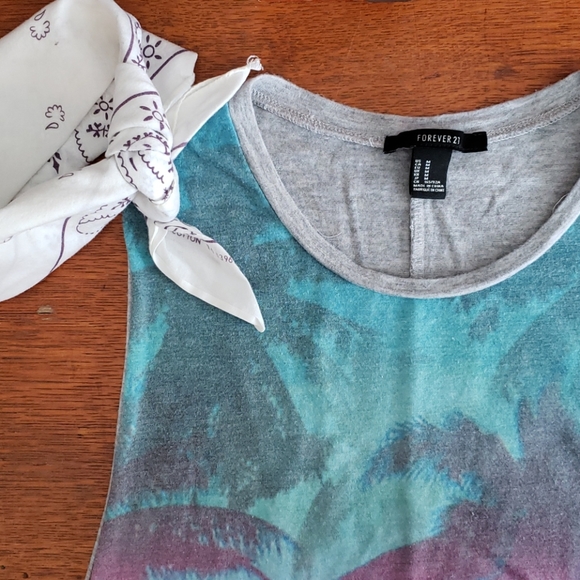 F21 Beachy Vibes Cut-Out Tank - Palm Treeeeees - M - Picture 6 of 12